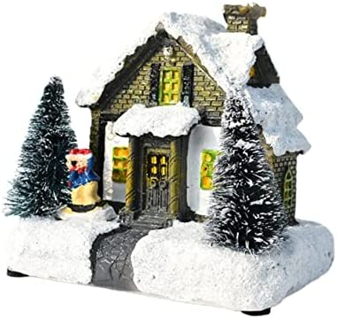 Sewacc para mesa de Mali božićni grad Scena Kolekcionarna minijaturna božićna sela Minijaturna seoska kuća ukrasite ukrase božićna